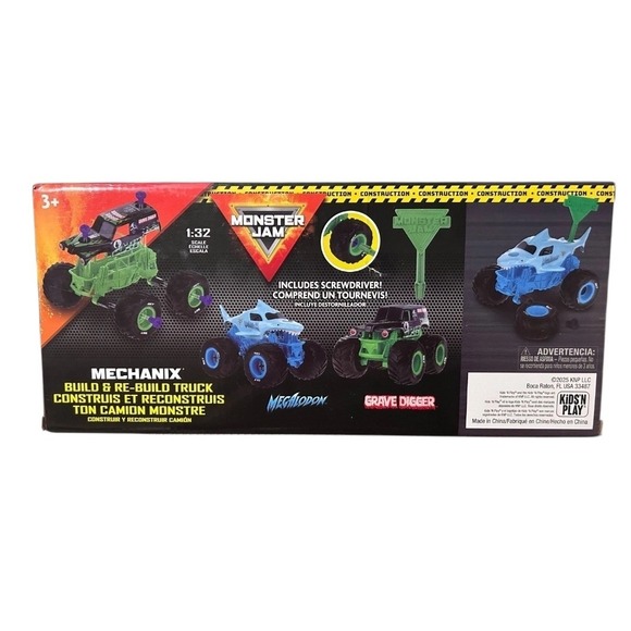 Monster Jam Mechanix Build Rebuild Grave Digger Megalodon Truck Toy Kids - Picture 3 of 8